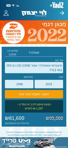 מודעת רכב מיצובישי אאוטלנדר