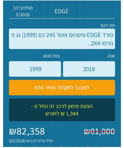 מודעת רכב פורד אדג'