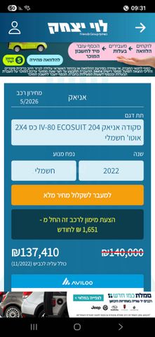 מודעת רכב סקודה אניאק iV