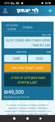 מודעת רכב סוזוקי ויטרה