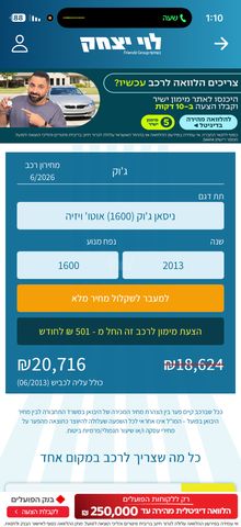 מודעת רכב ניסאן ג'וק