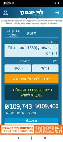מודעת רכב יונדאי איוניק