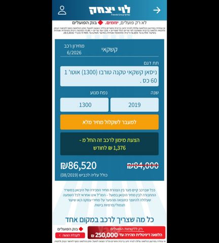 מודעת רכב ניסאן קשקאי