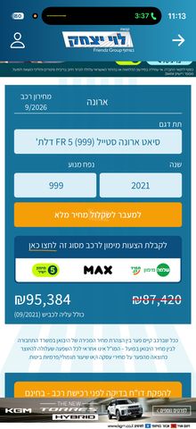 מודעת רכב סיאט ארונה