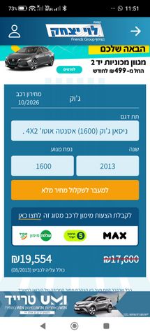 מודעת רכב ניסאן ג'וק