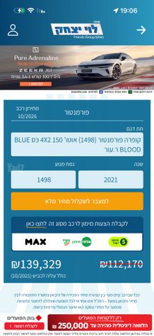 מודעת רכב קופרה פורמנטור