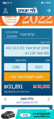 מודעת רכב סוזוקי קרוסאובר