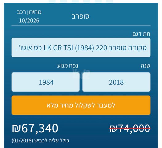מודעת רכב סקודה סופרב