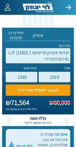מודעת רכב יונדאי איוניק