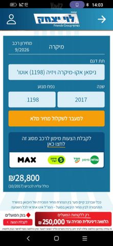 מודעת רכב ניסאן מיקרה